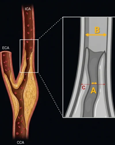 NASCET calculator for ICA stenosis with report generator