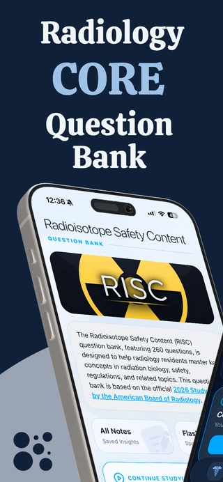 Radiology Core QBank Home Screen